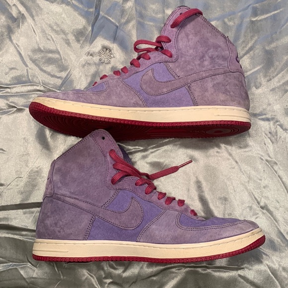 Nike Shoes - 🌹VINTAGE Nike Air AF1 Lite Women’s • Purple & Pink Suede High Top Sneakers